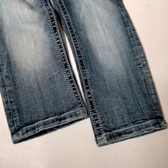 Miss Me Jeans Girls Size 7 Studded Rhinestones Whiskered KE8393C Crop Pants - Picture 9 of 16